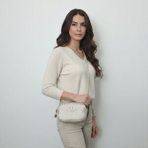 *Dior Beauté Limited Edition Metallic Gold Glitter Cosmetic Case/ crossbody bag